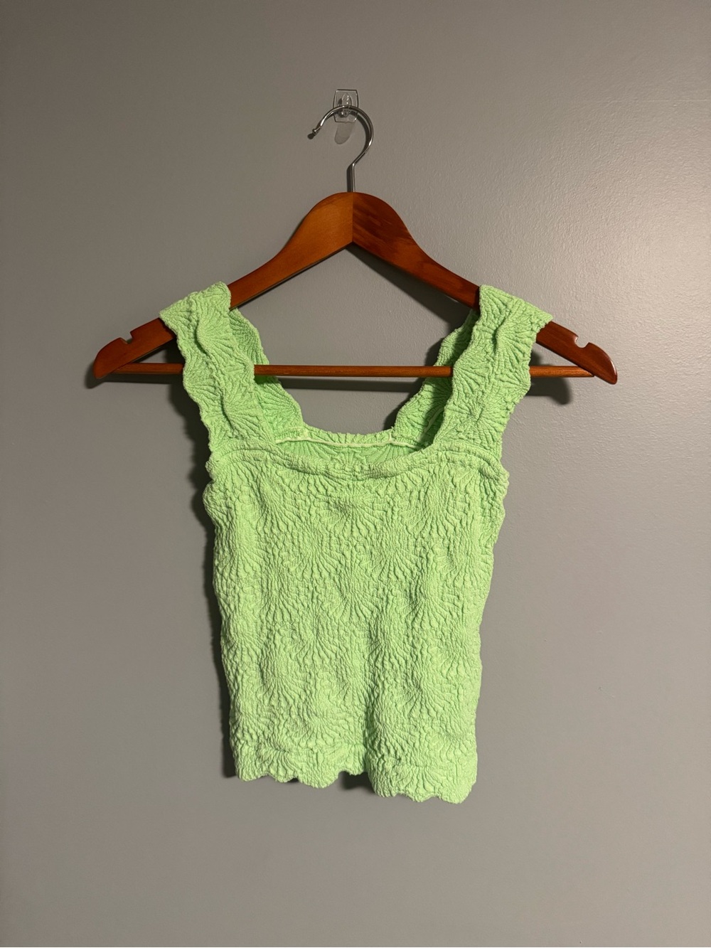 Free People Textured Lime Green Tank
